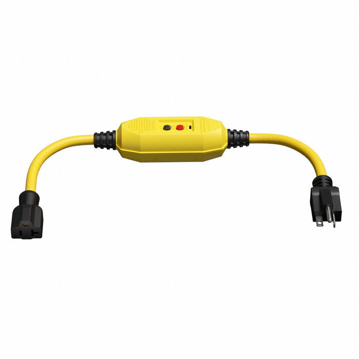 GFCI Yellow 3 ft 1 Outlet 12 AWG