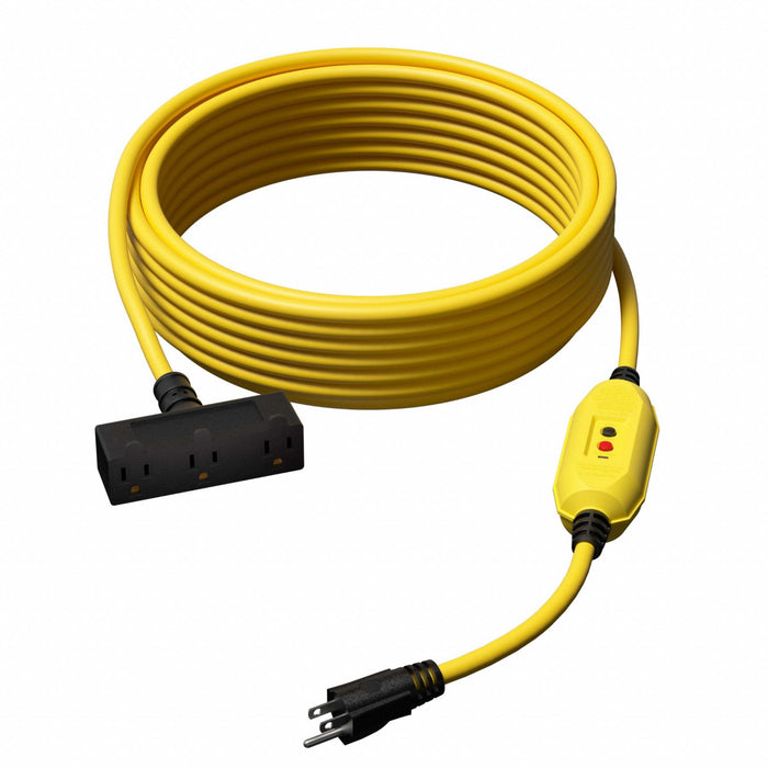 GFCI Yellow 101 ft 3 Outlet 12 AWG