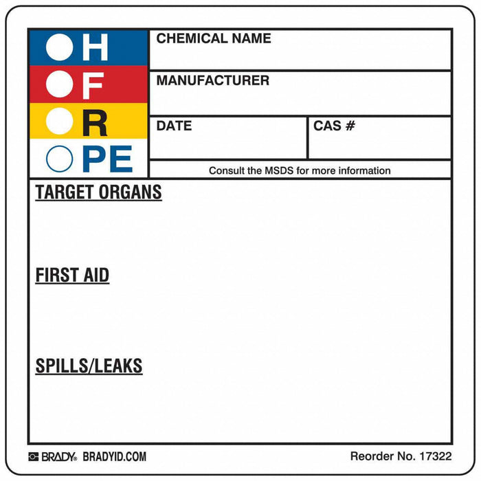 HMIGLabel 3-7/8inH 3-7/8inW PK250