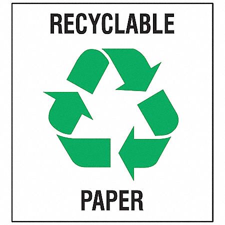 Recycle Label 10 in x 10 in Vinyl PK5