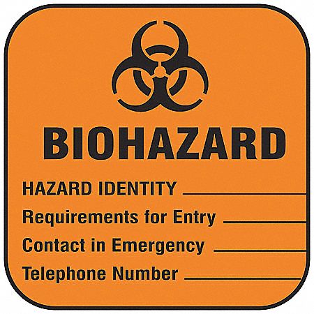 Biohazard Label 2 in x 4 in PK100