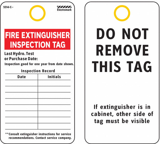 Tag Fire Extinguisher Paper PK25