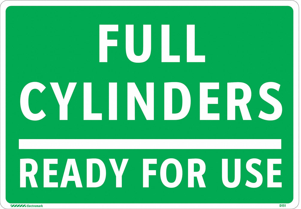 Gas Cylinder Sign Label 7 in x 10 in