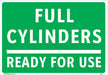 Gas Cylinder Sign Label 7 in x 10 in