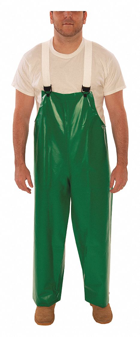 E9131 Flame Resistant Rain Bib Overall Green M