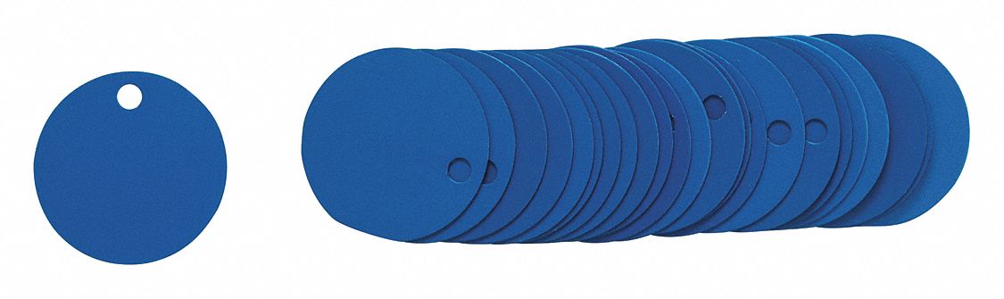 Blank Tag Aluminum 1 1/2in W Blue PK25