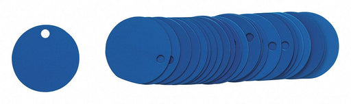 Blank Tag Aluminum 1 1/2in W Blue PK25