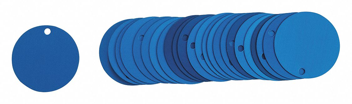 Blank Tag Aluminum 2in W Blue PK25