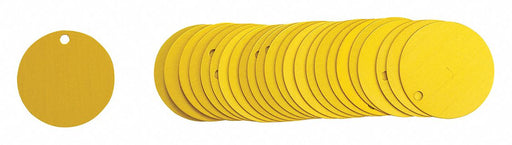 Blank Tag Aluminum 1 1/2in W Yellow PK25