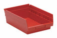 F0615 Shelf Bin Red Polypropylene 4 in
