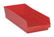 F0619 Shelf Bin Red Polypropylene 4 in