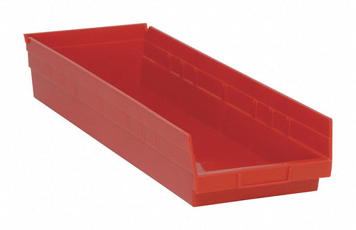 F0623 Shelf Bin Red Polypropylene 4 in