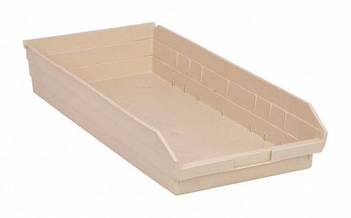F0624 Shelf Bin Ivory Polypropylene 4 in