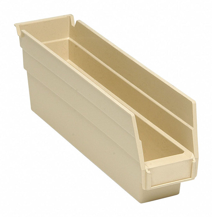 F0612 Shelf Bin Ivory Polypropylene 4 in