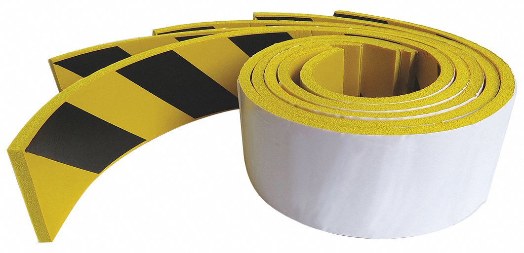 Adhesive Foam Strip Ylw/Blk 4 In PK5