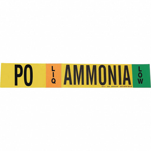 Pipe Marker Ammonia 4 in H 24 in W