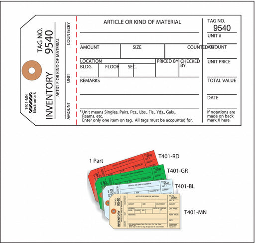 Inspection Tag Cardstock Inventory PK100