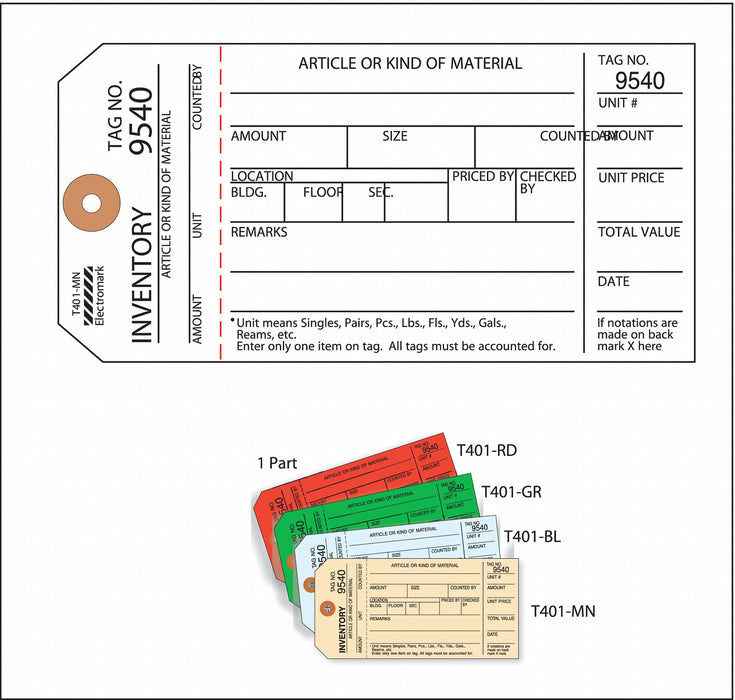 InventoryTag 6-1/4inH Blue PK100