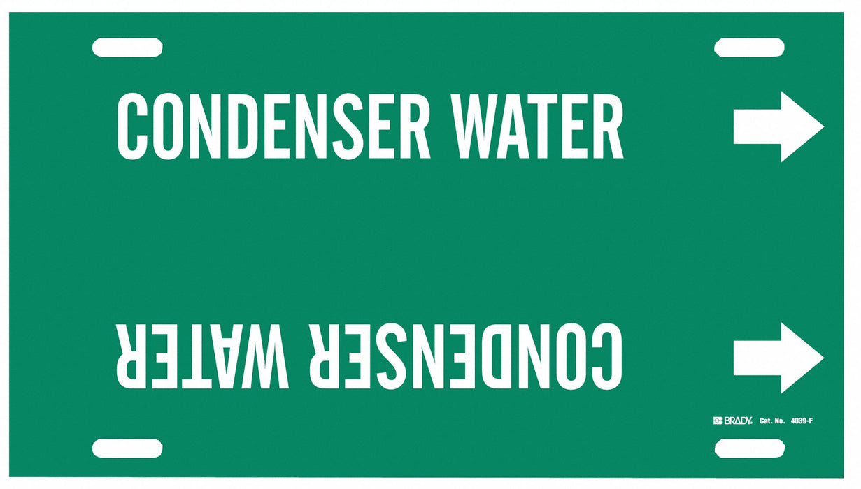 Pipe Marker Condenser Water 8in H 16in W