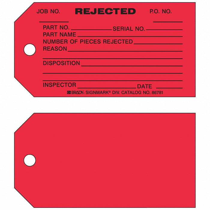 Tag Black Red Paper 5-3/4inH 3inW PK100