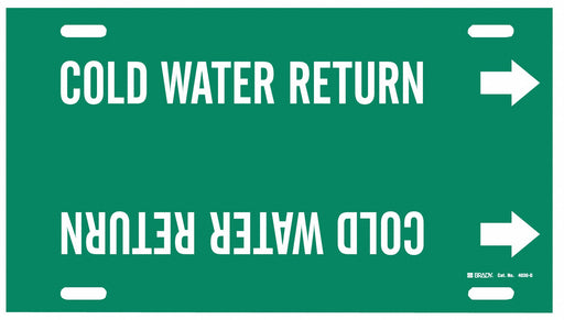 Pipe Mrkr Cold Watr Return 10in H 24in W