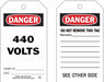 Danger Tag 7 in H 4 in W Polyester PK10