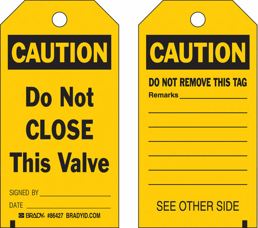 Caution Tag 5 3/4in H 3in W Polyest PK10