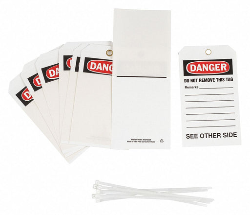 Danger Tag 7 in H 4 in W Polyester PK10