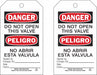 Danger Tag 7 in H 4 in W Polyester PK10