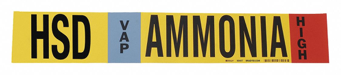 Pipe Marker Ammonia 4 in H 24 in W