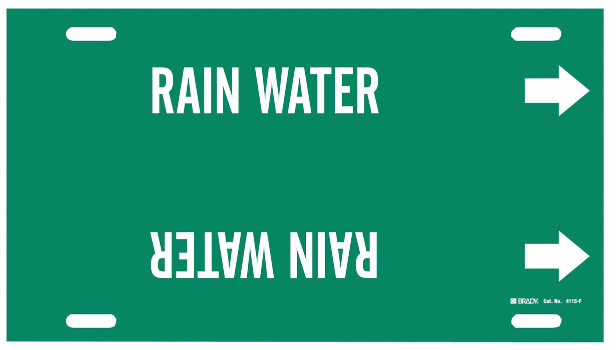 Pipe Marker Rain Water 8 in H 16 in W