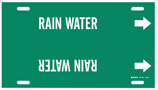 Pipe Marker Rain Water 8 in H 16 in W