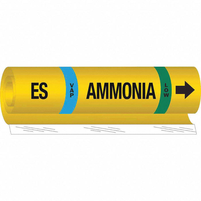 Pipe Marker Ammonia 9 in H 8 in W