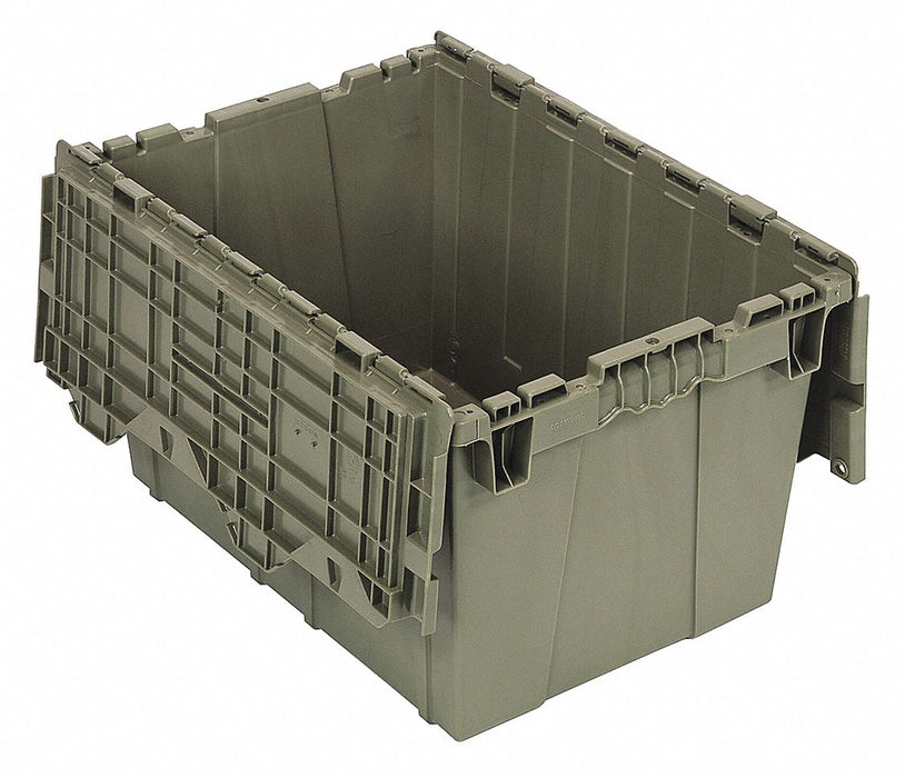 AttachedLidTote 21.75inL 15inW Gray