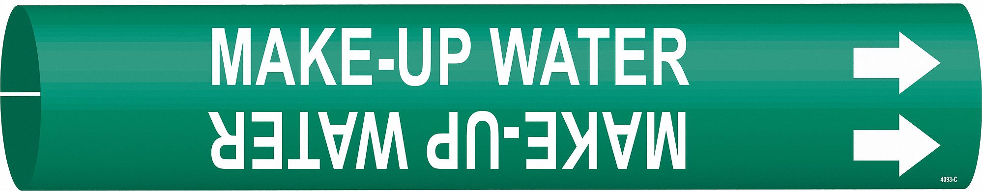 Pipe Marker Make Up Water 2 in H 2 in W