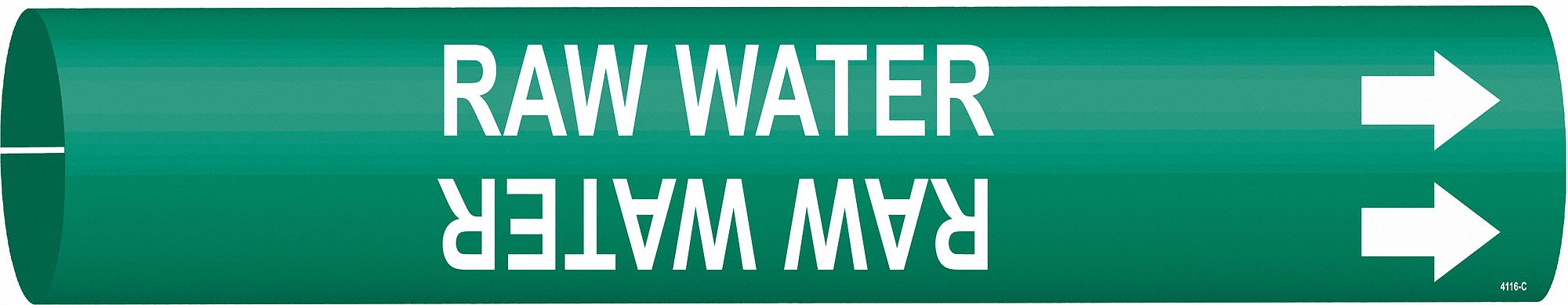 Pipe Marker Raw Water 2 in H 2 in W