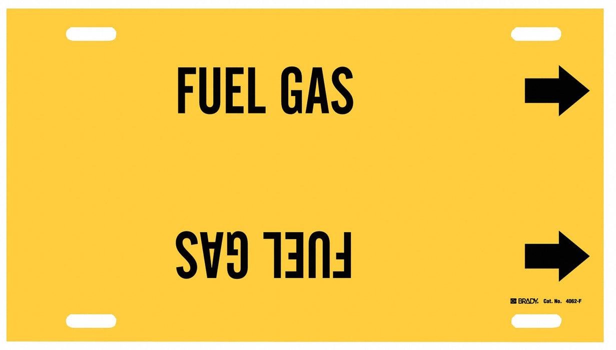 Pipe Marker Fuel Gas 8 in H 16 in W