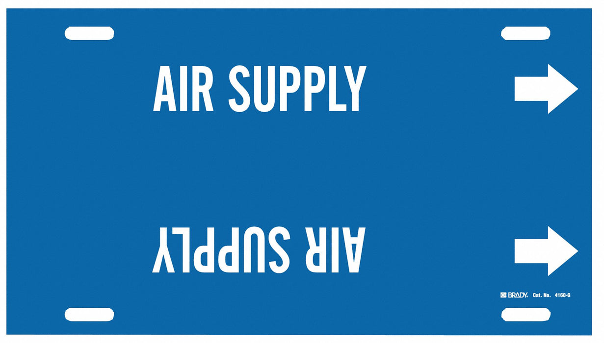 Pipe Marker Air Supply 10 in H 24 in W