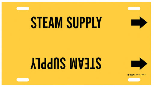 Pipe Marker Steam Supply 10 in H 24 in W