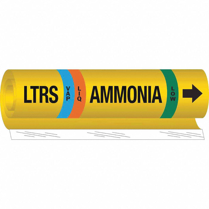 Pipe Marker Ammonia 9 in H 8 in W