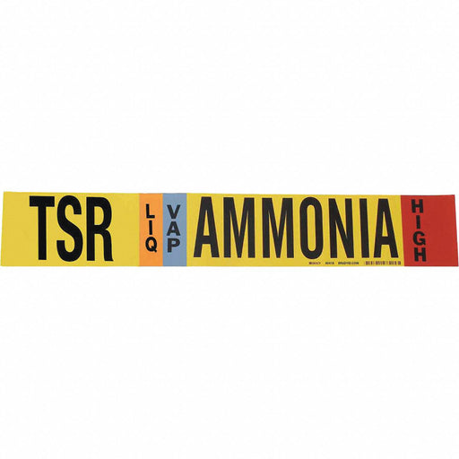 Pipe Marker Ammonia 2 1/4 in H 14 in W