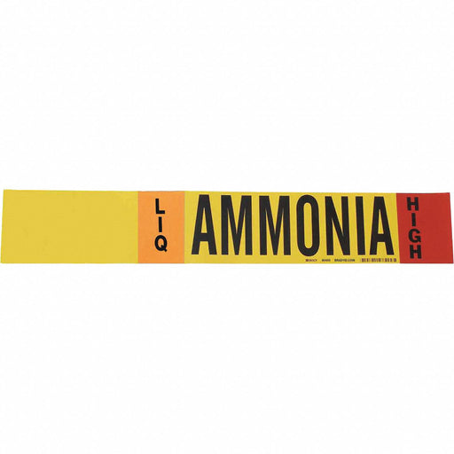 Pipe Marker Ammonia 2 1/4 in H 14 in W