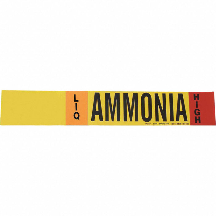 Pipe Marker Ammonia 2 1/4 in H 14 in W