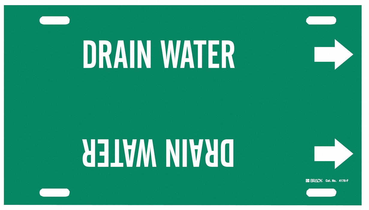 Pipe Marker Drain Water 8 in H 16 in W