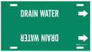 Pipe Marker Drain Water 8 in H 16 in W