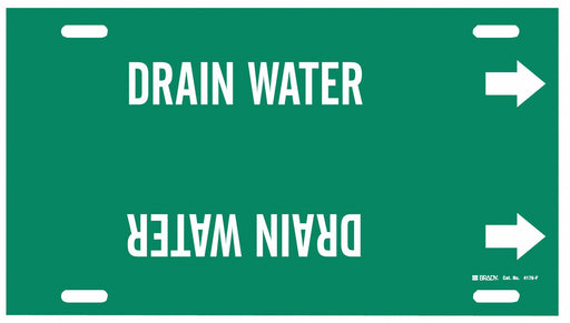 Pipe Marker Drain Water 8 in H 16 in W