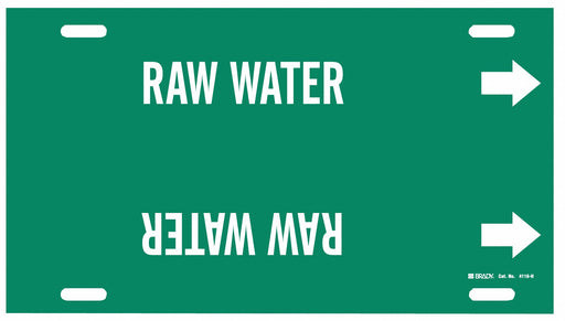 Pipe Marker Raw Water 10 in H 32 in W