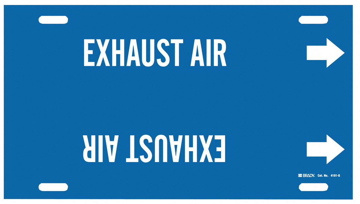 Pipe Marker Exhaust Air 10 in H 24 in W