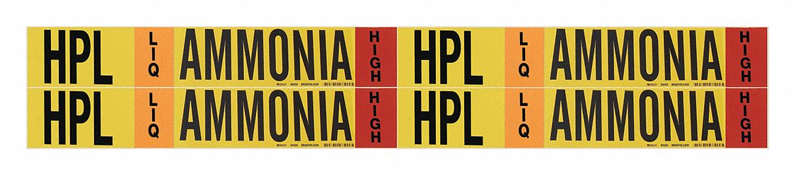 Pipe Marker Ammonia 1 1/8 in H 7 in W