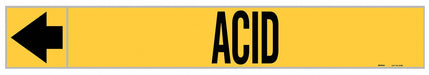 Pipe Marker Acid 1 in H 8 in W